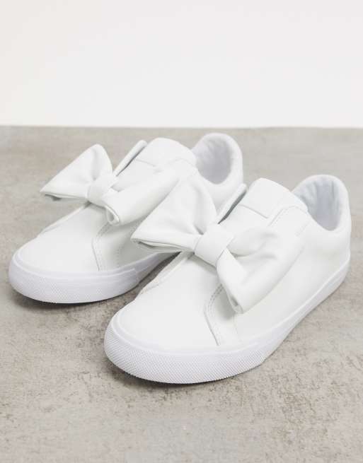 White cheap bow sneakers