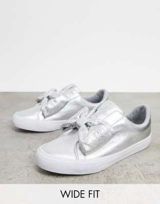 wide fit silver trainers