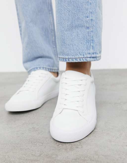 Wide fitting hot sale white trainers