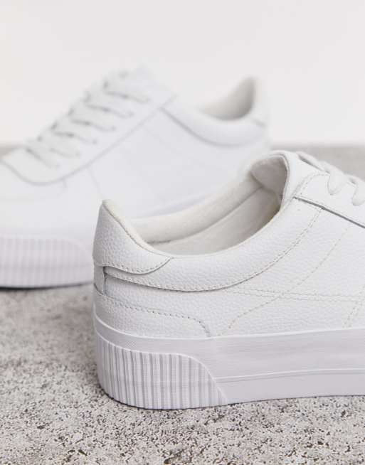 Witte sneakers discount met hoge zool