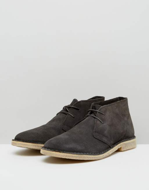 ASOS DESIGN Wide Fit desert boots in grey suede