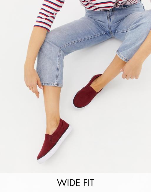 Asos Design Wide Fit Dianna Slip On Plimsolls Asos