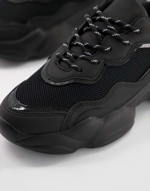 All black hot sale wide sneakers