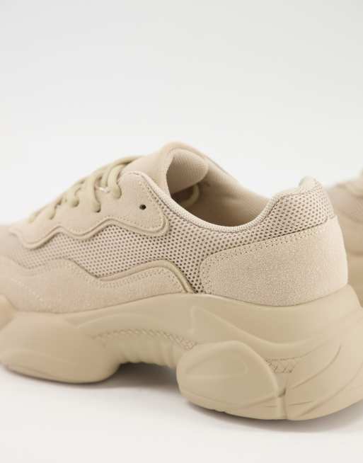 ASOS DESIGN Wide Fit Divine chunky sneakers in taupe