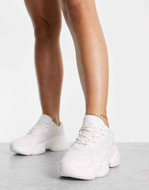 ASOS DESIGN Wide Fit chunky sneakers in white |