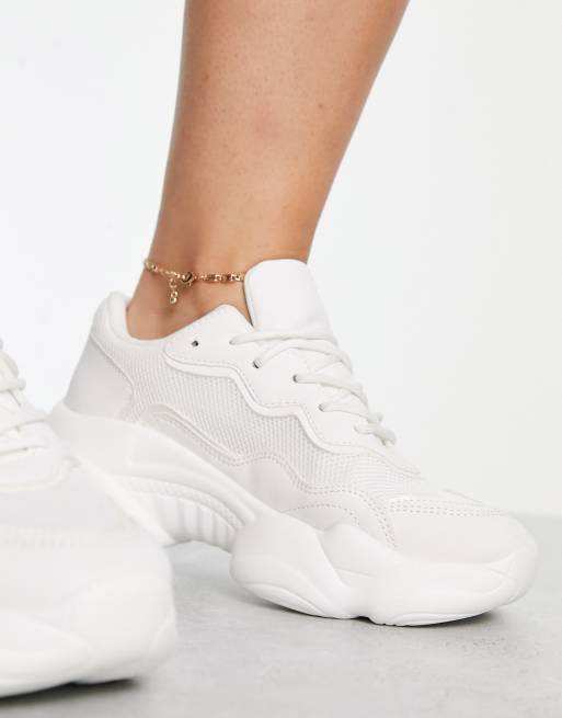 Forstyrrelse Engager Tante ASOS DESIGN Wide Fit Divine chunky sneakers in white | ASOS