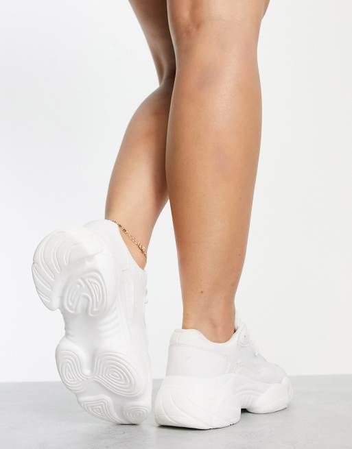 ASOS DESIGN Wide Fit Divine chunky sneakers in white ASOS