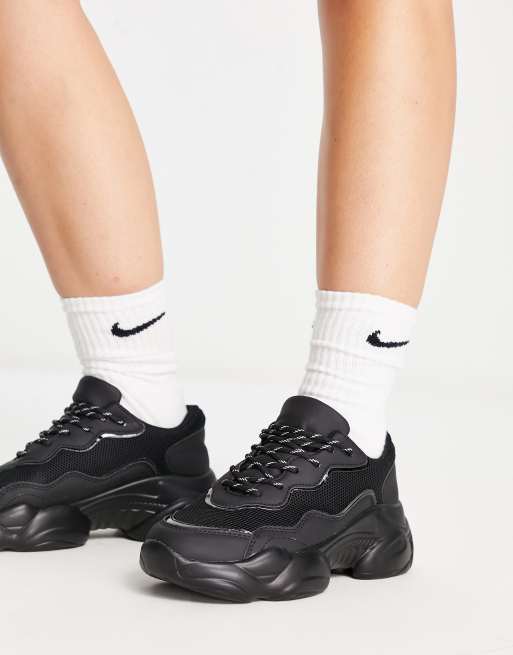 Asos black store chunky trainers