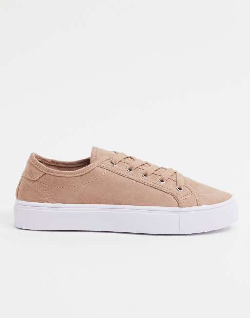 ASOS DESIGN – Wide Fit Dizzy – Beige sneakers med snörning, 2 av 4