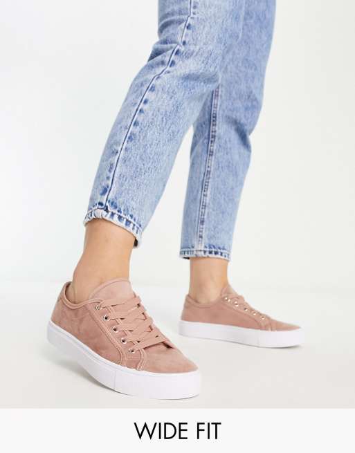 Asos design day light store chunky flatform lace up trainers