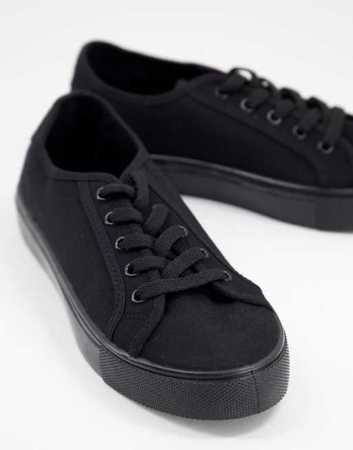 ASOS DESIGN Wide Fit – Dizzy – Svarta sneakers med snörning, 2 av 4