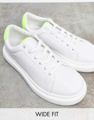 asos design doro chunky lace up sneakers in white
