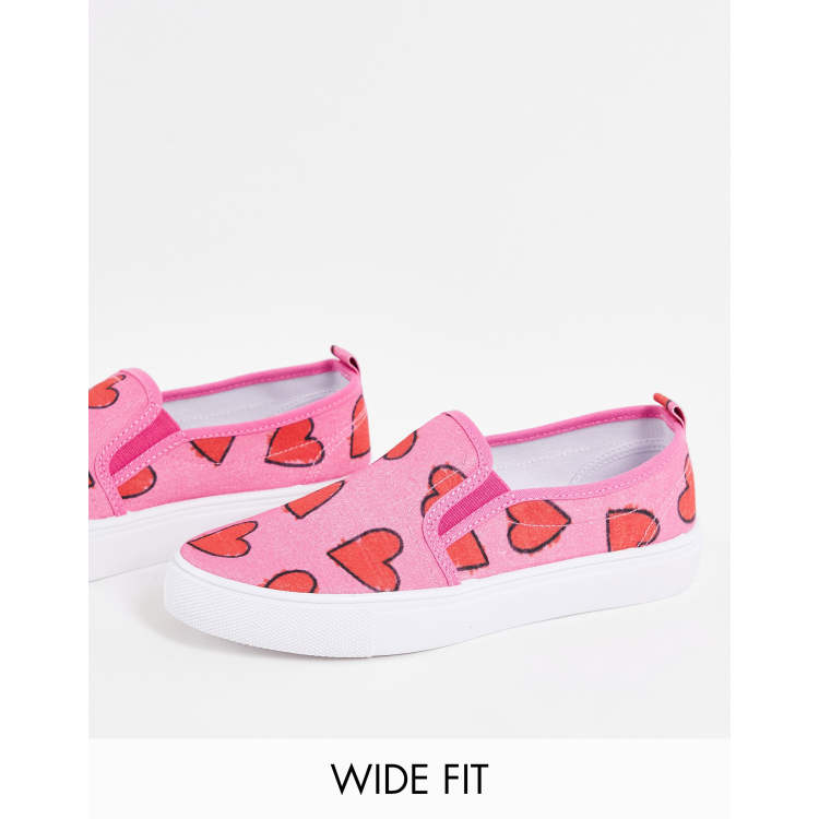 Pink Heart Slip On Vans, Slip On Vans