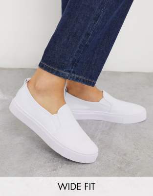 wide fit slip on plimsolls