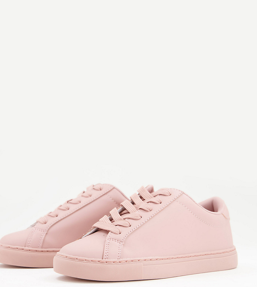 ASOS DESIGN Wide Fit Drama sneakers in beige drench-Neutral