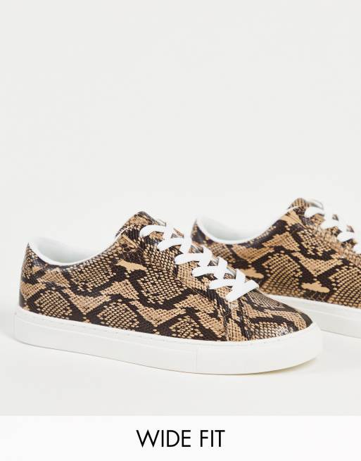 ASOS DESIGN Wide Fit Drama sneakers in snake ASOS