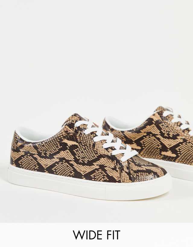 ASOS DESIGN Wide Fit Drama sneakers in snake