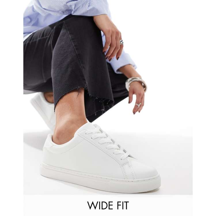 ASOS DESIGN Wide Fit Drama sneakers in white ASOS