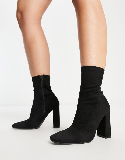 White heel cheap sock boots