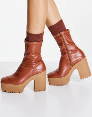 tan ankle sock boots