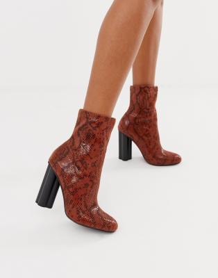 snake print sock boots