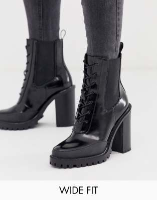 asos design elm chunky lace up boots