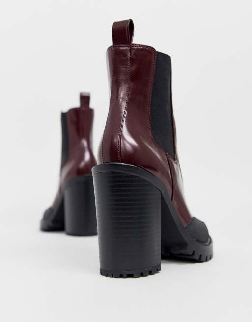 Asos store burgundy boots