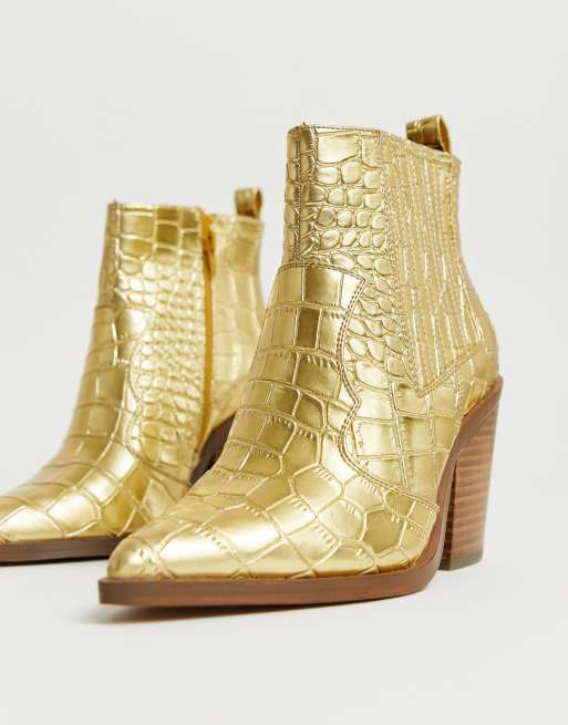 Asos 2025 gold boots