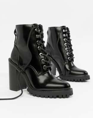 asos design elm chunky lace up boots