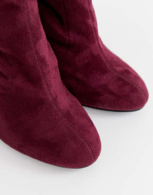 burgundy sock boots