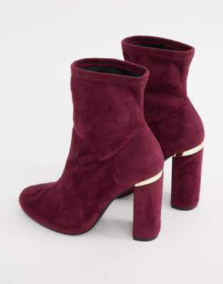 burgundy sock ankle boots