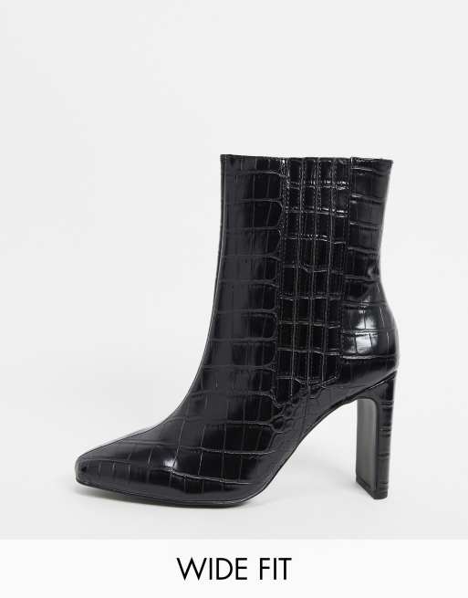 ankle boots black croc