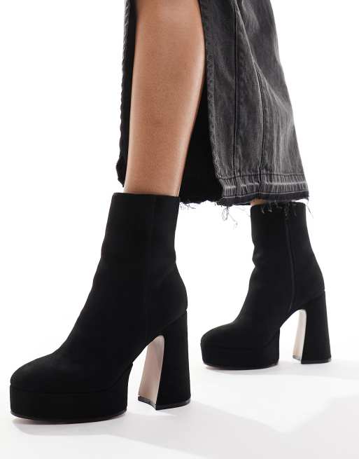 Asos black outlet platform boots