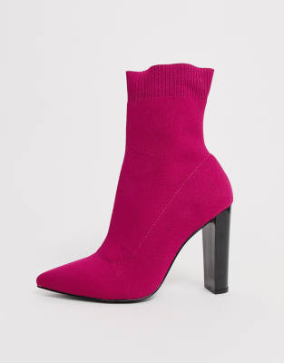 block heel sock boot