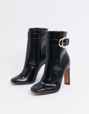 asos black buckle boots