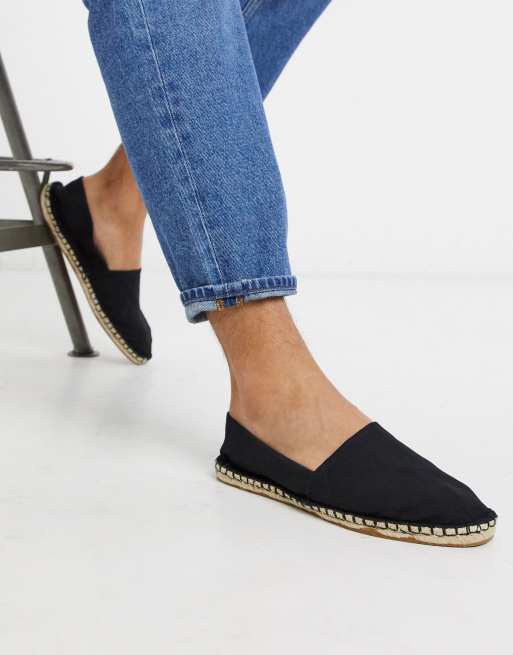 ASOS DESIGN espadrilles in black canvas