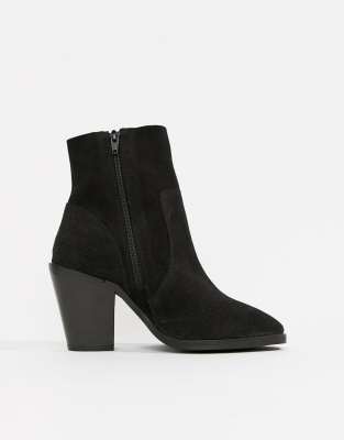 wide fit black suede ankle boots