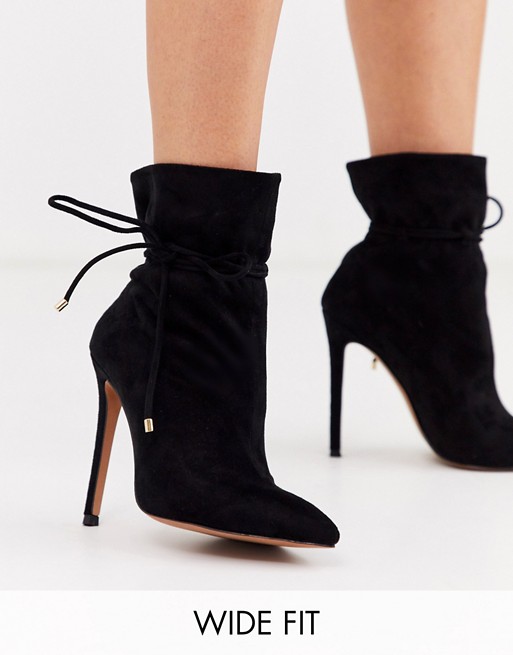 ASOS DESIGN Wide Fit Estonia slouch ankle boots in black