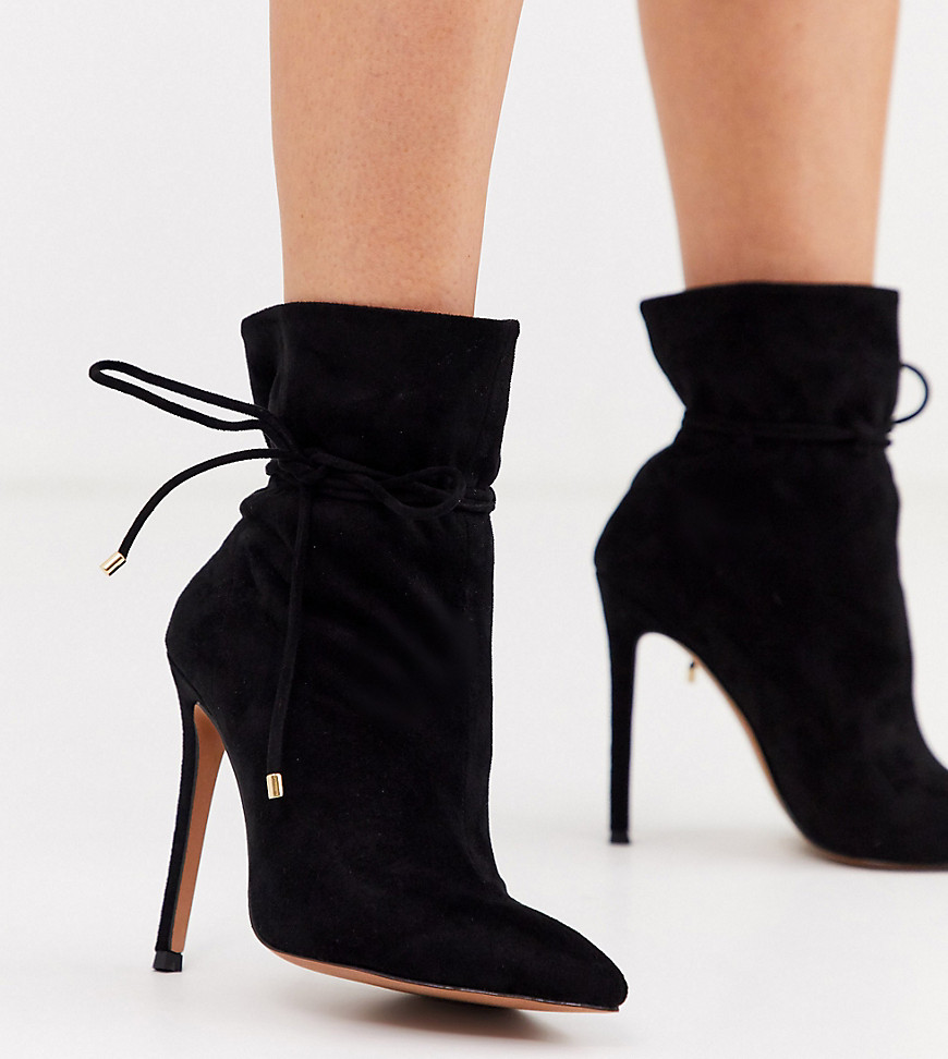 ASOS DESIGN Wide Fit Estonia slouch ankle boots in black