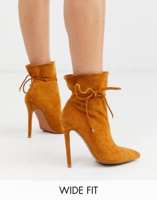 wide fit tan ankle boots