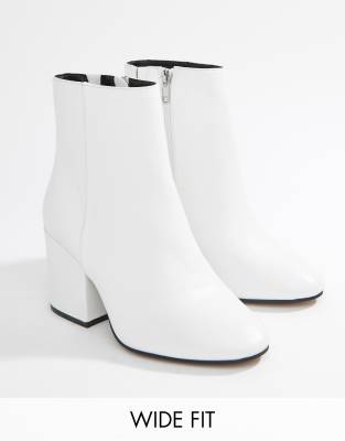 white wide fit ankle boots