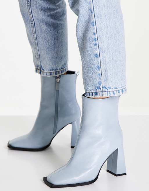 Blue ankle outlet boots wide fit