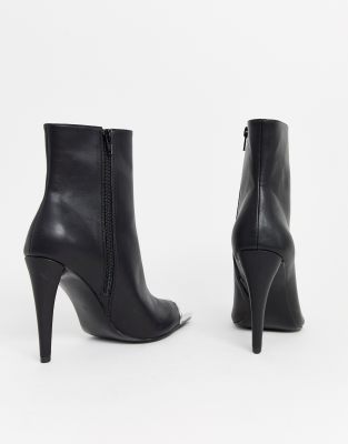 metal toe cap heels