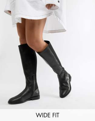 black leather riding style boots