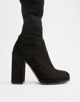 asos design kassidy heeled thigh high boots
