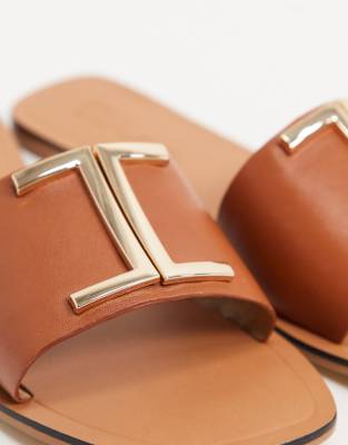 asos tan flat sandals