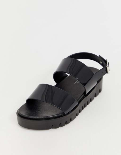 ASOS DESIGN Wide Fit Fadey chunky jelly flat sandals ASOS