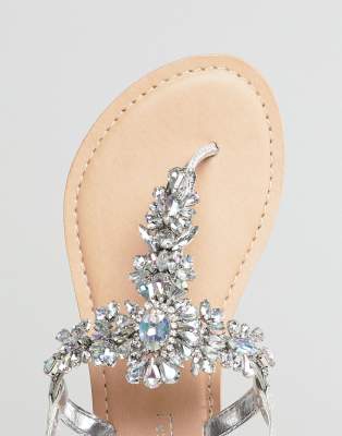 asos embellished flat sandals