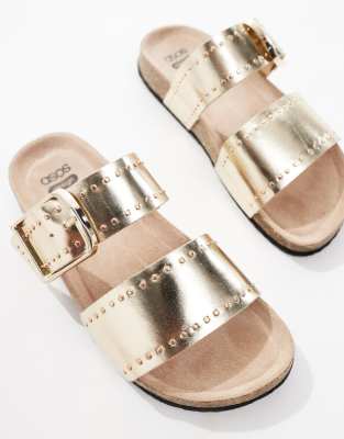 Asos Design Wide Fit Fallon Studded Footbed Sandals