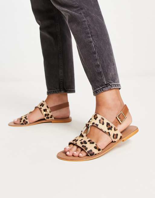 Asos leopard store print sandals